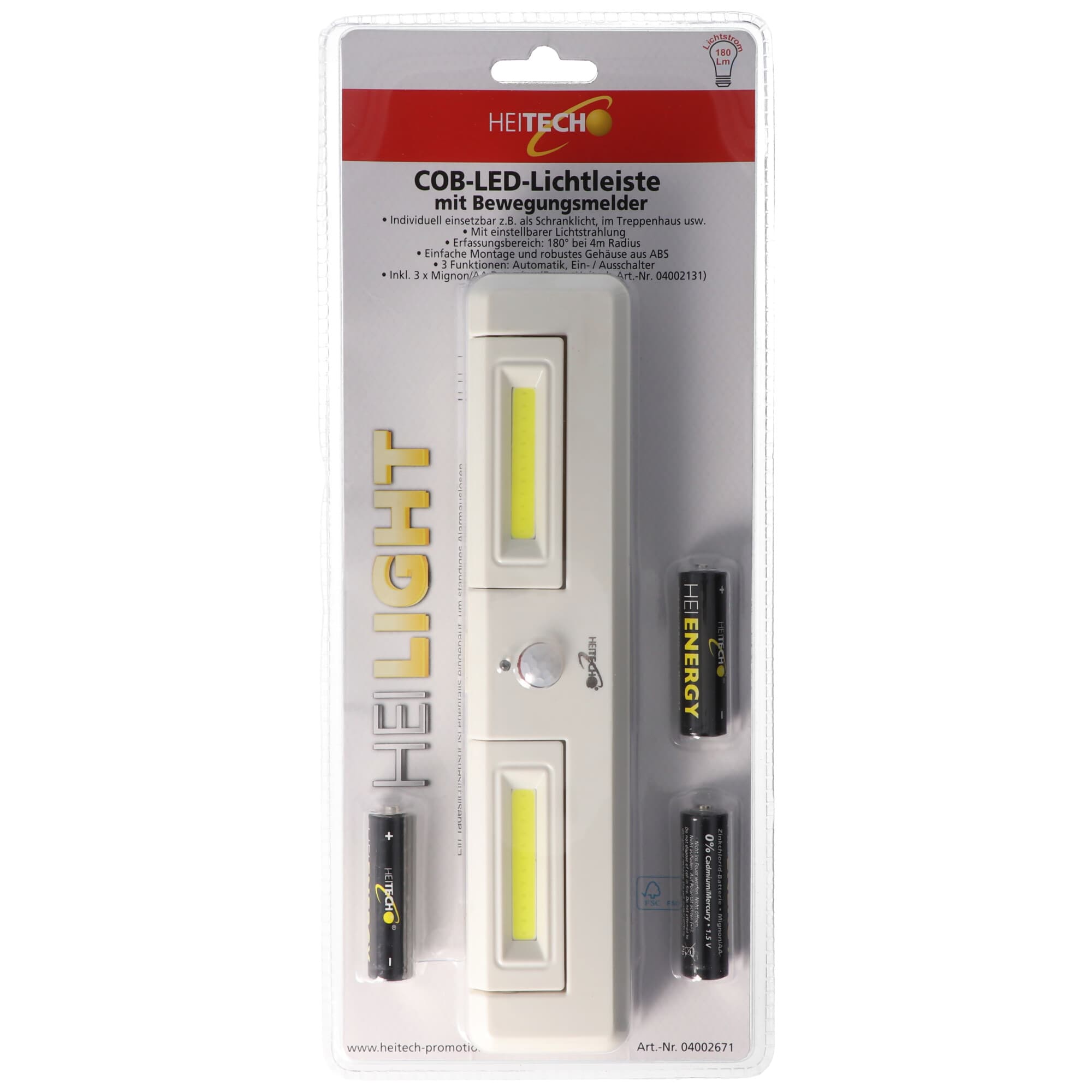 Barre lumineuse LED COB avec détecteur de mouvement, idéale pour éclairer les placards, les cages d'escalier, les kitchenettes, faisceau