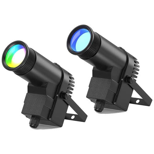 Lumière Pinspot, 30W RGBW, Contrôle DMX, 2Pcs, Prise EU