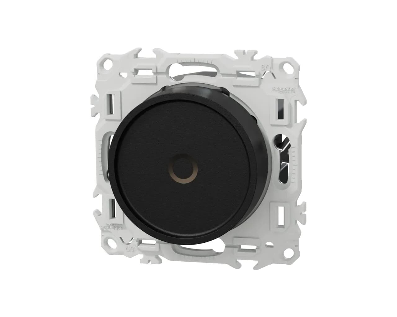Variateur de lumière rotatif 2 ou 3 fils Noir onyx Schneider Odace