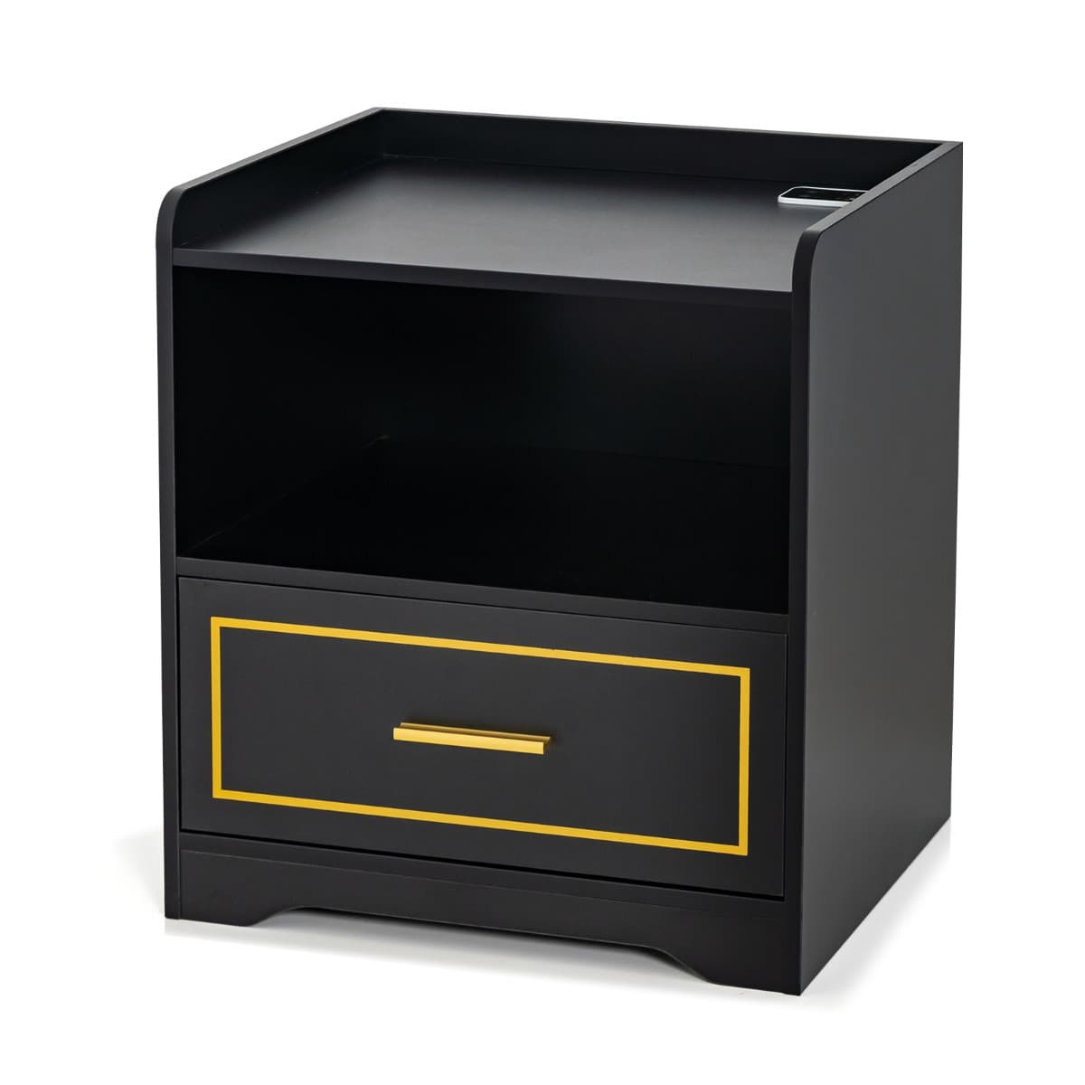 Table de Chevet LED Intelligente Port USB Couleurs de Lumière et Luminosité Réglables Induction du C